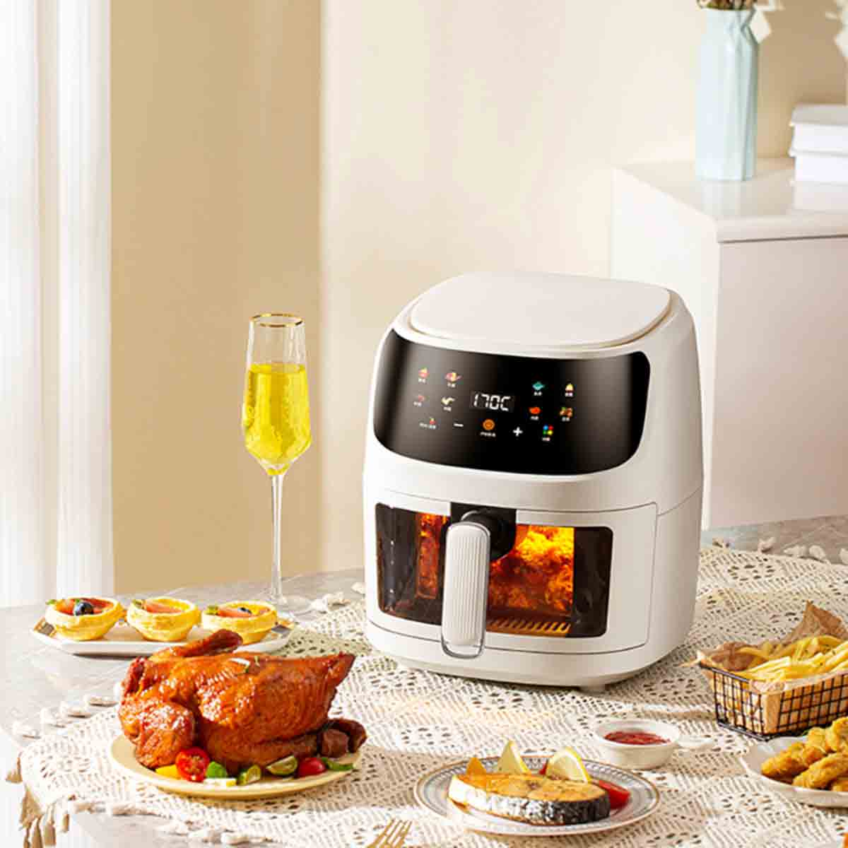 LivingandHome Living and Home 8L 2400W Air Fryer With Visible Window